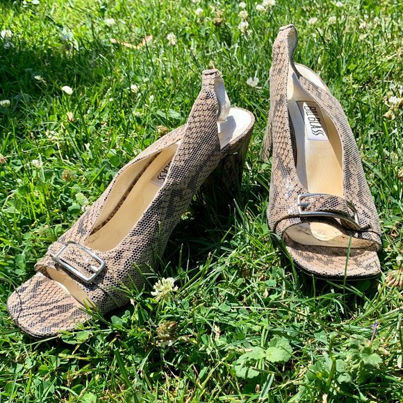 Bill Blass leather, snake print, sling-backs, 8 - Picture 11 of 16